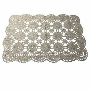 VTG 21 X 14”  Crochet Lace Doily Rectangular Placemat Table Topper Centerpiece